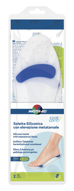 Master-aid foot care soletta siliconica xl 43-44 eu elev metatarso