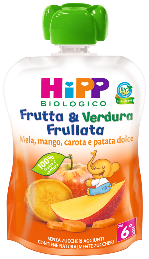 Hipp bio frutta &amp; verdura mela mango carota patata dolce 90 g