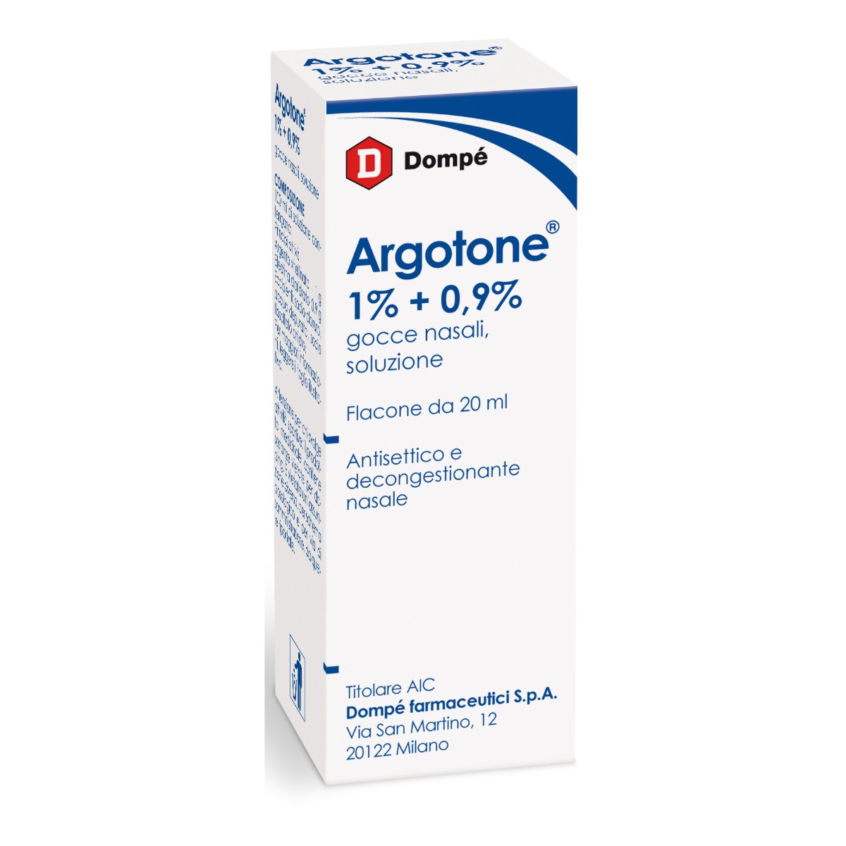 Argotone Gocce Nasali 1%+0,9% Efedrina / Argento Vitellinato Antisettico 20 ml