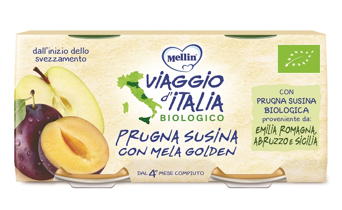 Mellin omogeneizzato prugna mela golden 2 x 100 g