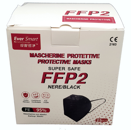 Mascherina protettiva hz-kn95 nera 25 pezzi