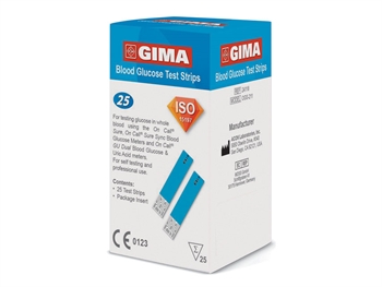 Strisce glicemia per glucometro bluetooth gima 25 pezzi