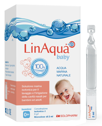 Soluzione isotonica per lavaggi nasali linaqua baby 30 flaconcini monodose 2ml