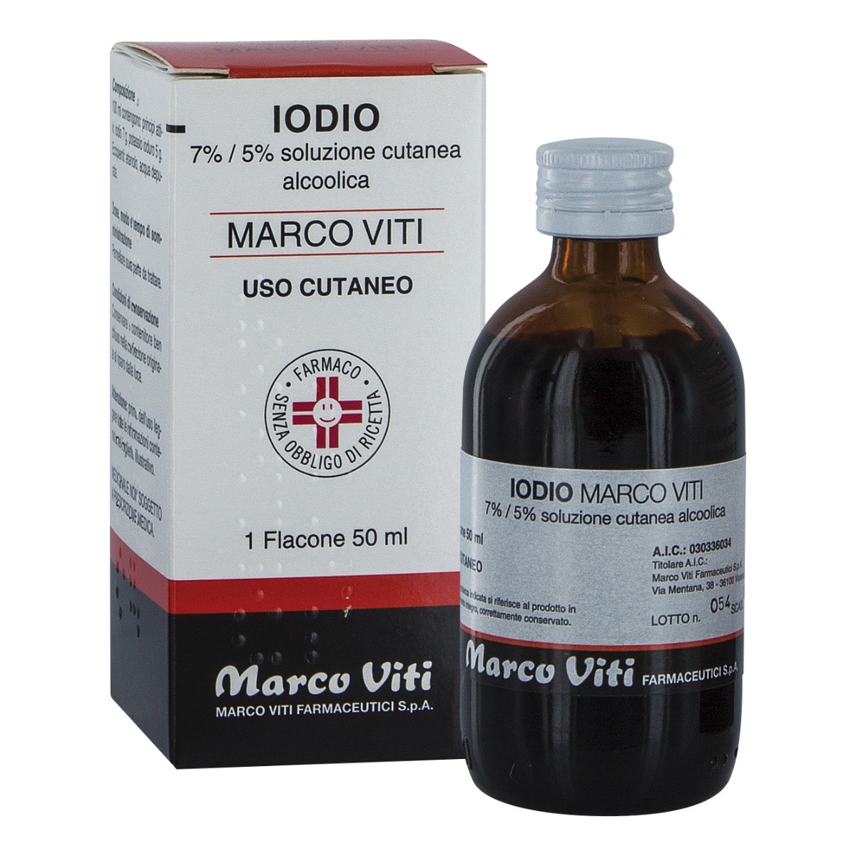 Iodio Soluzione Alcolica Cutanea Marco Viti 50 ml 7% + 5%