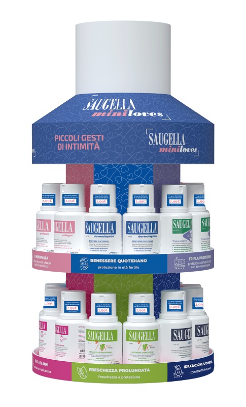 Saugella mini loves expo 2 idraserum 100 ml + 2 dermoliquido 100 ml + 2 girl 100 ml + 2 you fresh 100 ml + 2 acti3 100 ml + 2 poligyn 100 ml