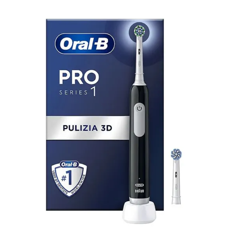 Oral-B Pro Series 1 Spazzolino Elettrico Nero + 1 Testina Di Ricambio