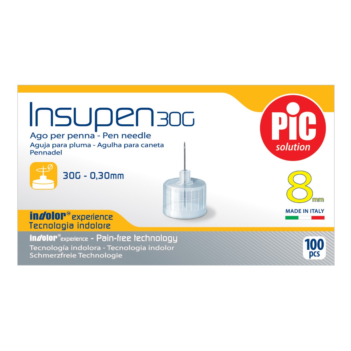 Pic Insumed Siringhe Insulina 1 ml G30 8 mm 30 Pezzi