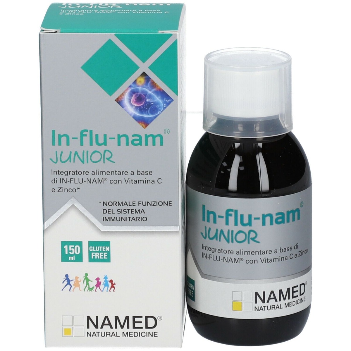 Named Influnam Junior Integratore Difese Immunitarie Sciroppo 150 Ml-image