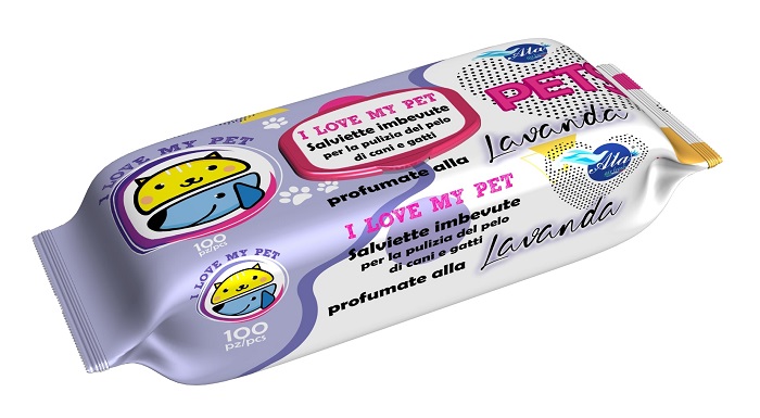 A+Cure I Love My Pet Salviette Pop-Up Lavanda 100 Pezzi Ricarica