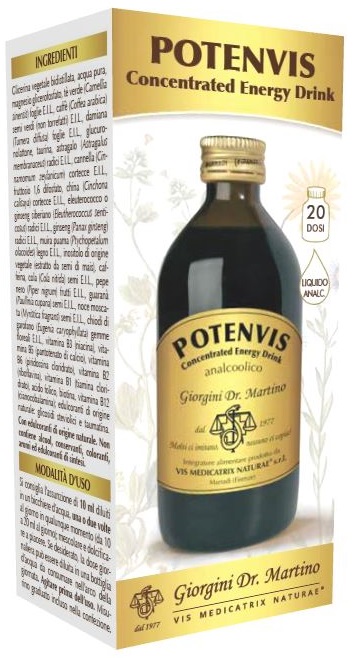 Potenvis concentrated energy drink liquido analcolico 200 ml