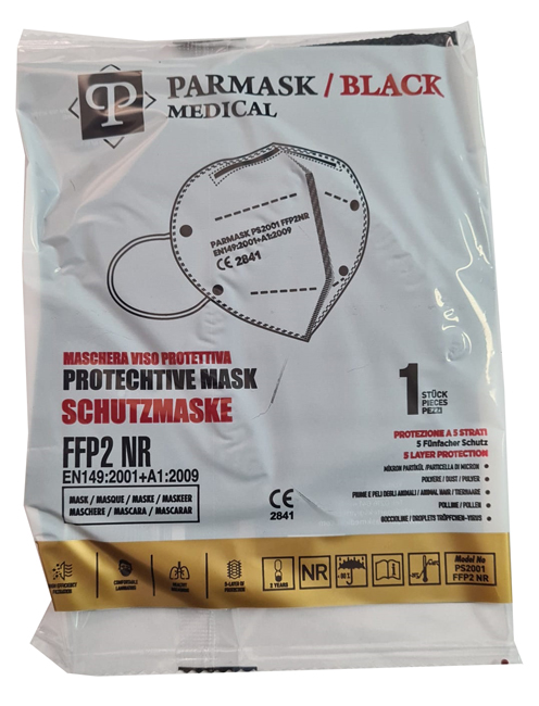Mascherina parmask medical ffp2 black 10 pezzi