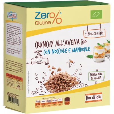 Zero% glutine crunchy all'avena mandorle e nocciola senza glutine 375 g