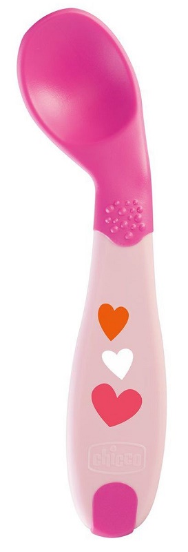 Chicco Cucchiaio angolato rosa 8m+