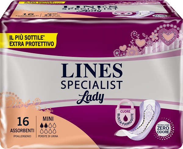 Pannolone sagomato lines specialist mini 16 pezzi