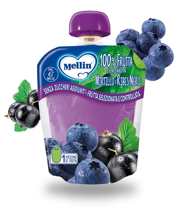Mellin pouch mirtillo-ribes90g