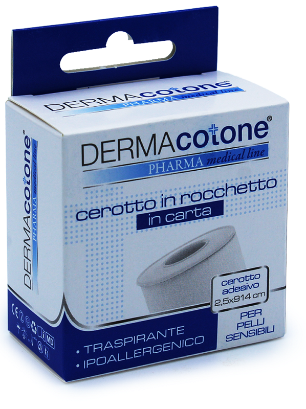 Cerotto Rocchetto In Carta Dermacotone Bianco 2,5 x 914cm 1 Pezzo