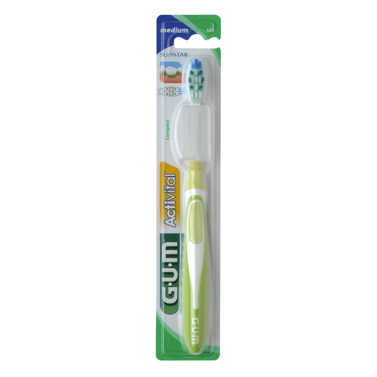 GUM ActiVital 583 Spazzolino Medio Compatto 1 Pezzo