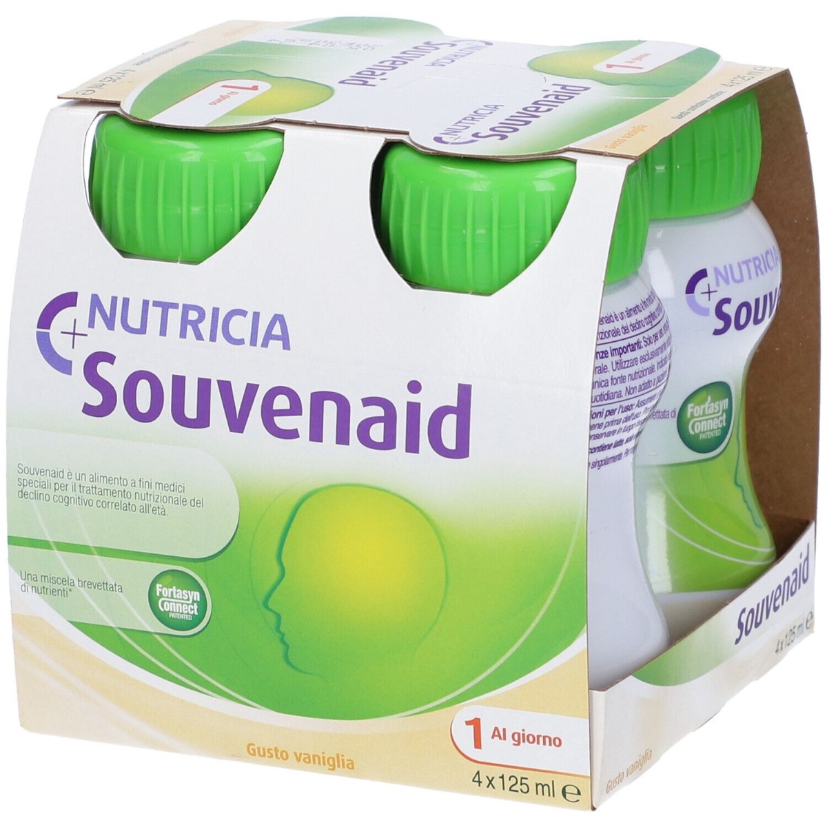 Souvenaid Alimento Dietetico Fini Speciali Gusto Vaniglia 4x125 ml