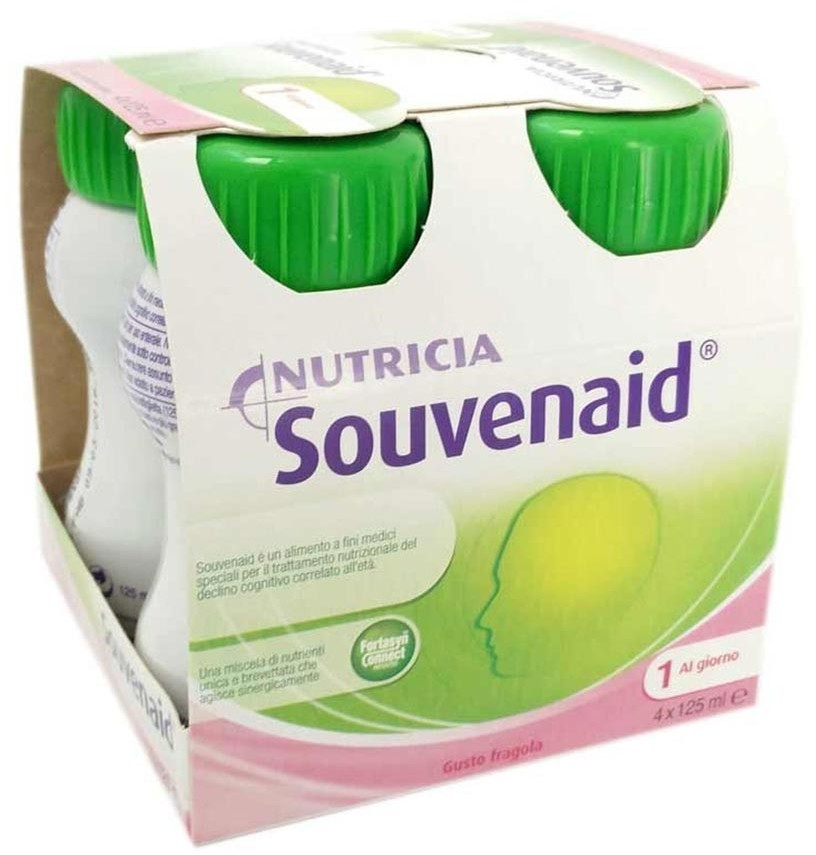 Souvenaid Alimento Dietetico Fini Speciali Gusto Fragola 4x125 ml