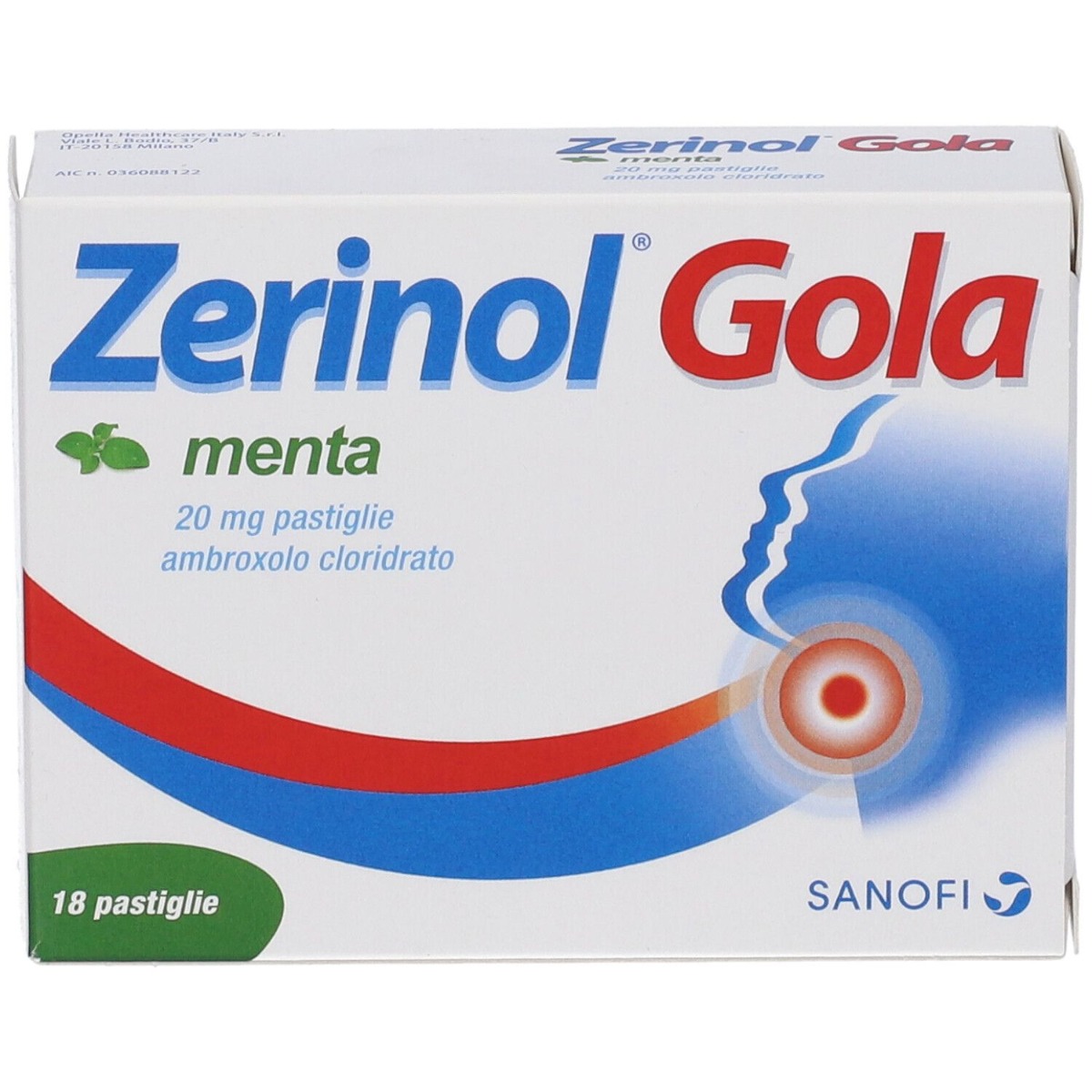 Zerinol Gola Menta 20mg Ambroxolo Cloridrato 18 Pastiglie