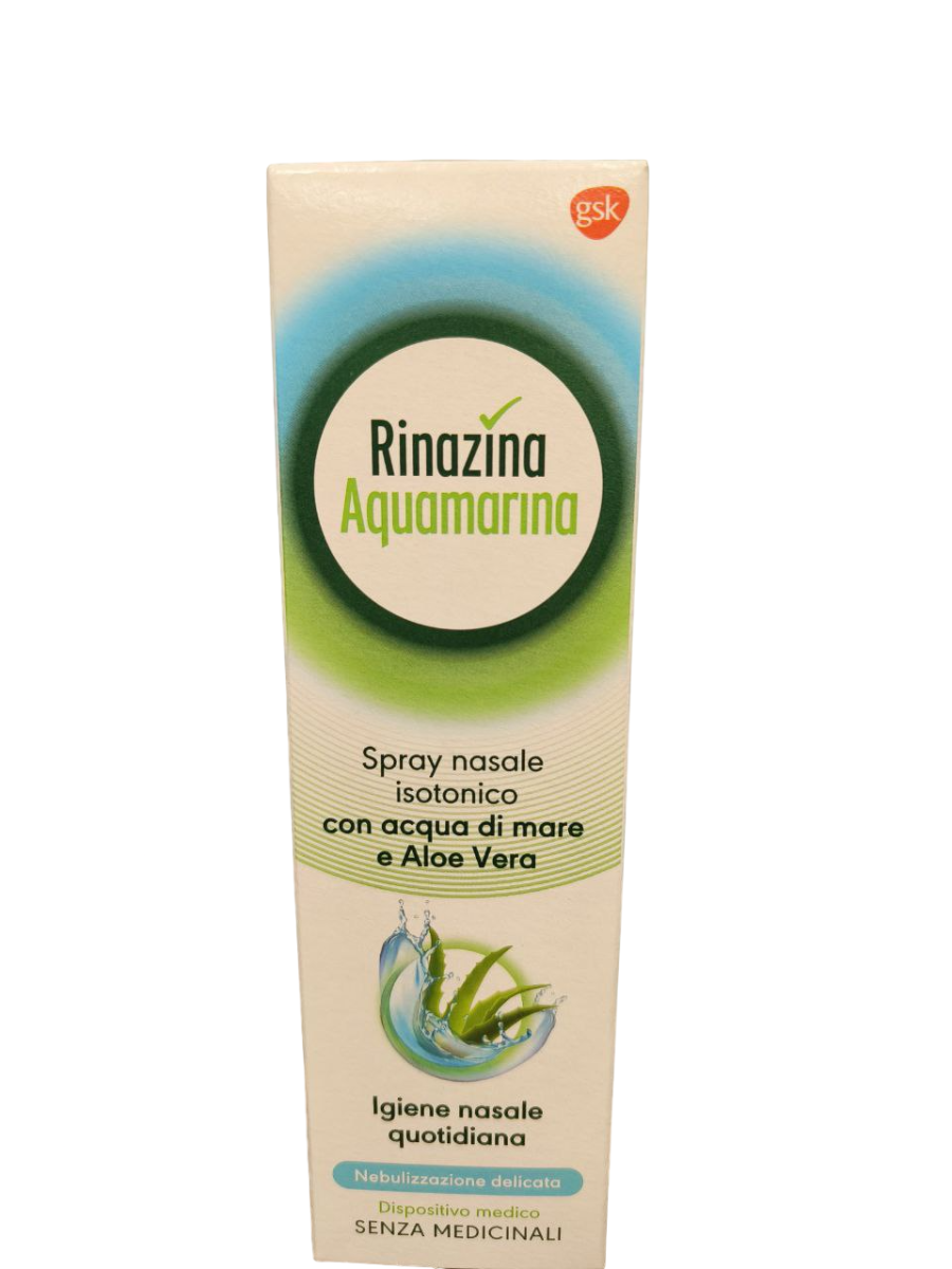 Rinazina Aquamarina Spray Isotonico Con Acqua Di Mare E Aloe Vera Nebulizzazione Delicata 100 ml