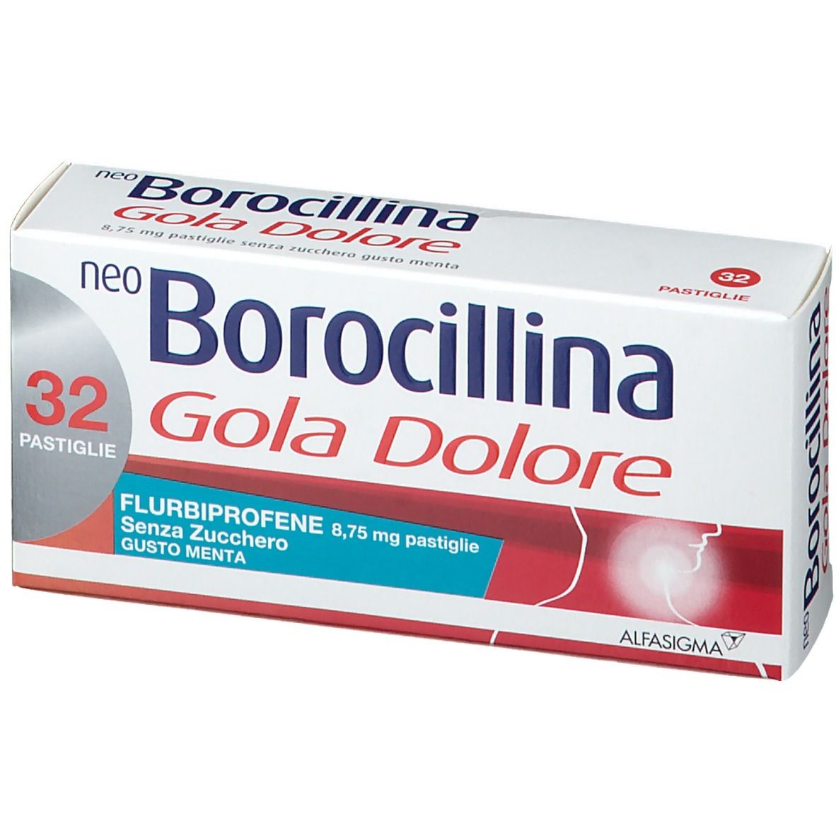 Neoborocillina Gola Dolore 8,75mg Menta Senza Zucchero 32 Pastiglie