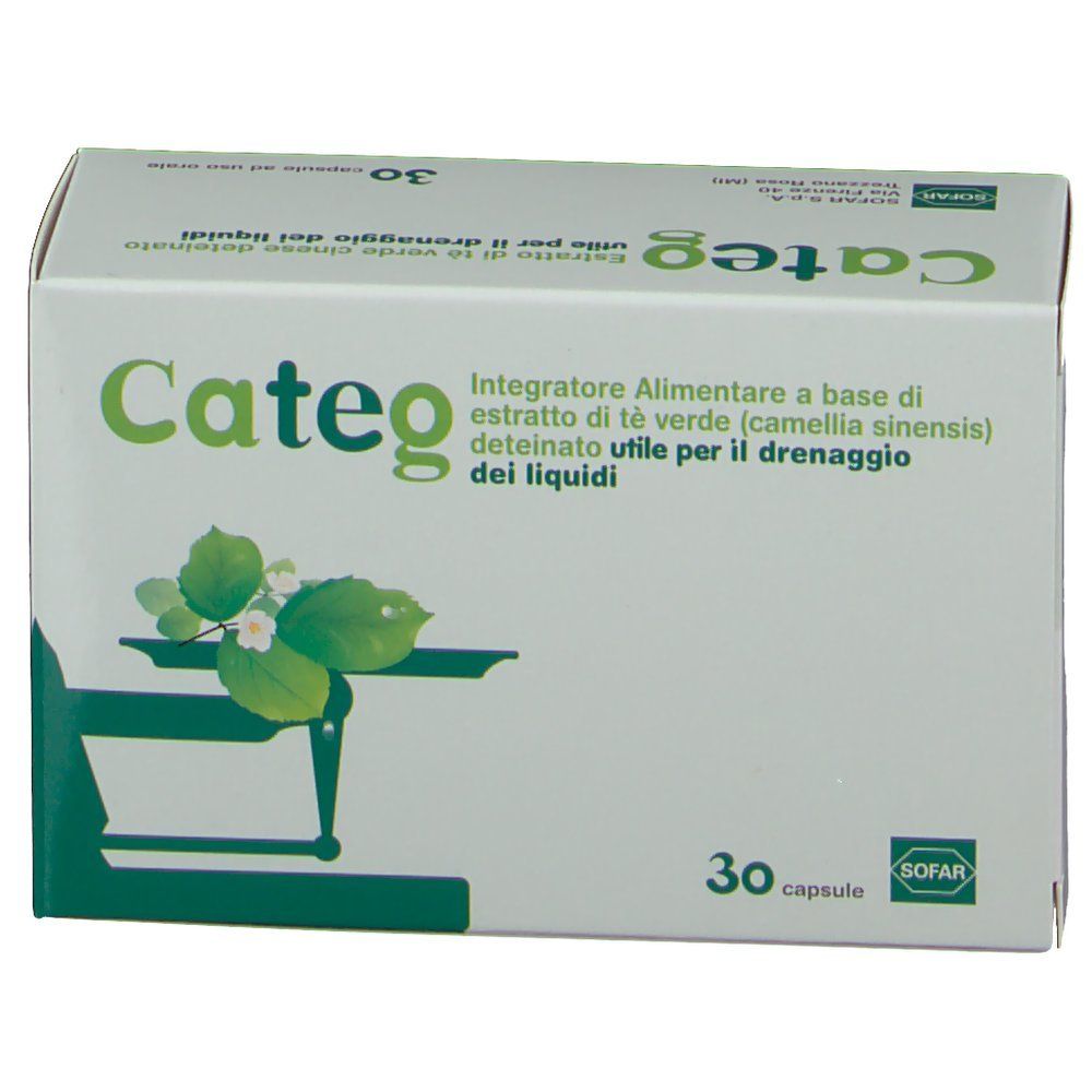 Categ Estratto Di Tè Verde Integratore Drenante 30 Capsule