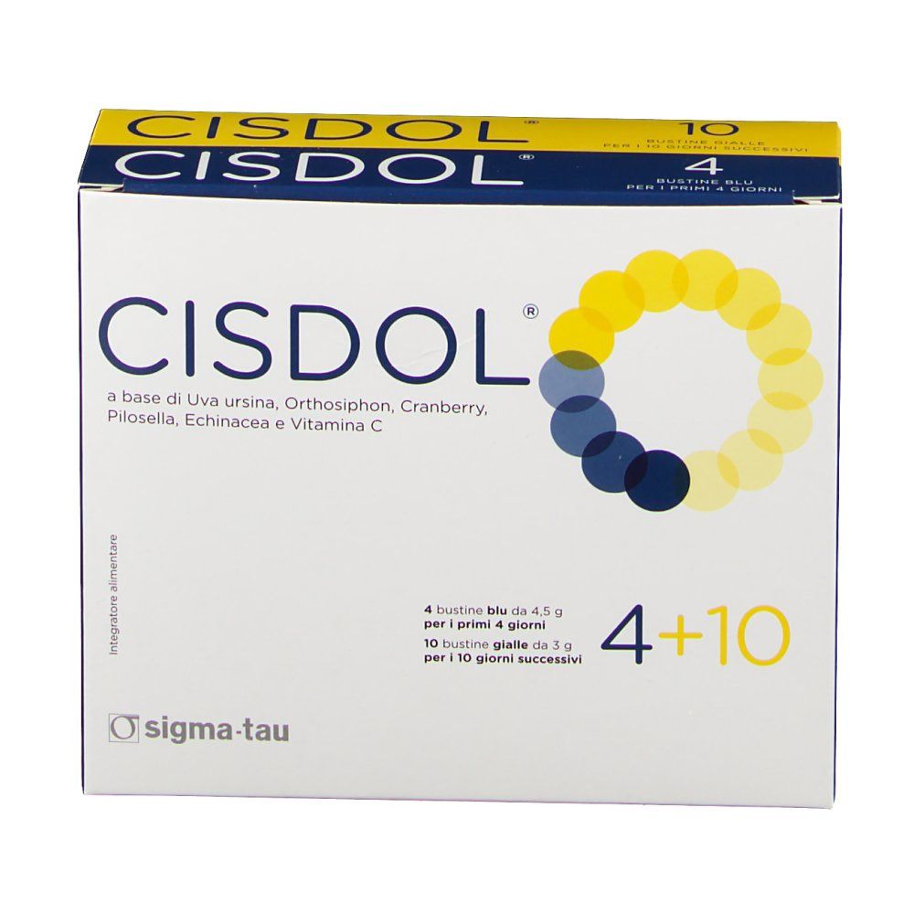 Cisdol Integratore Vie Urinarie 4 Bustine Blu + 10 Bustine Gialle