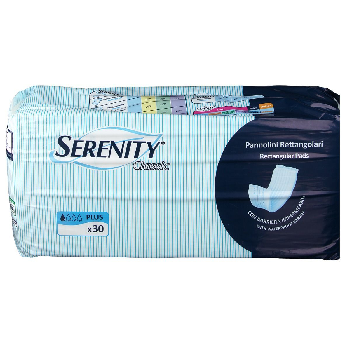 Serenity Classic Pannolone Rettangolare Con Barriera 30 Pezzi