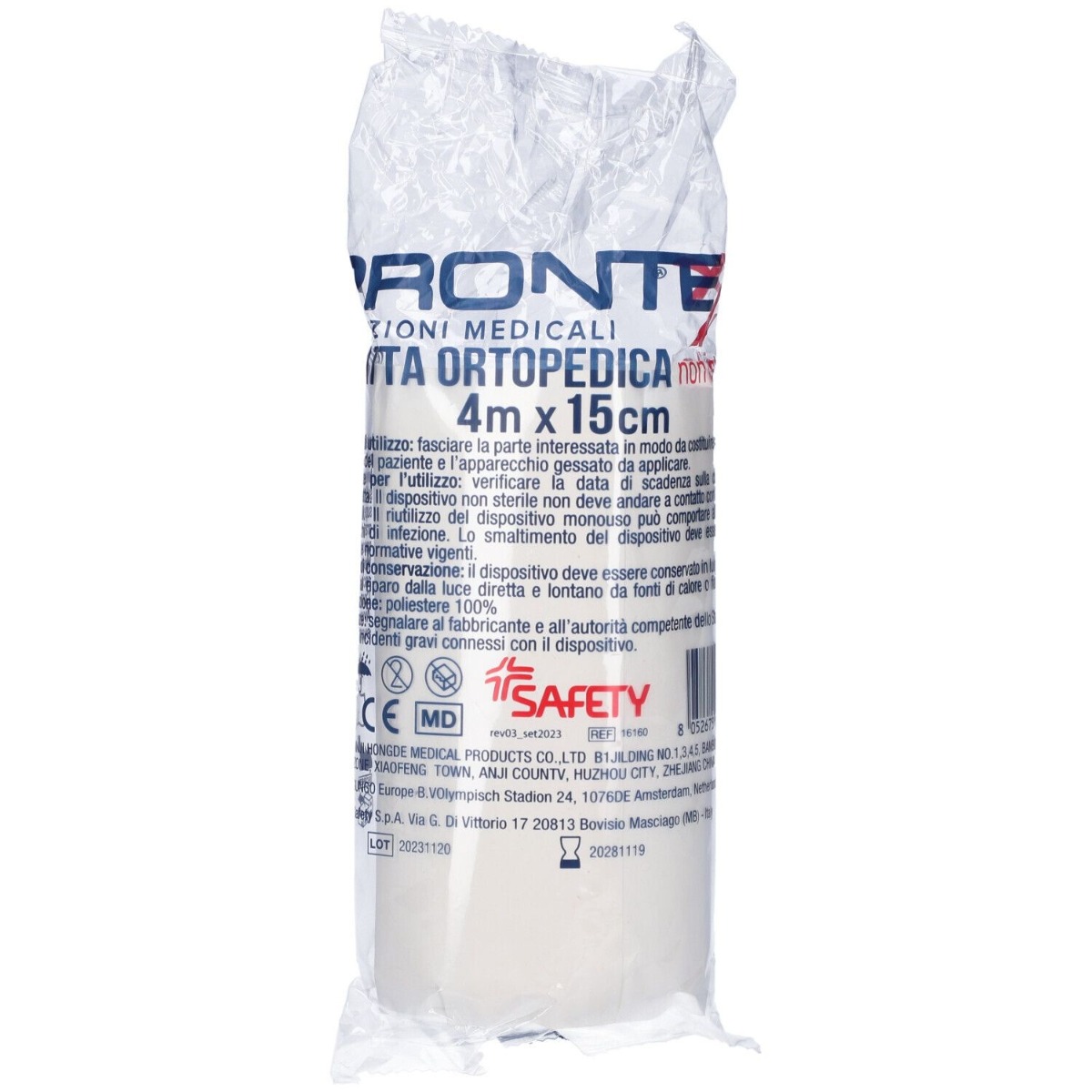 Safety Prontex Benda Cotone Di Germania 1 Pezzo 4 x 15 Cm