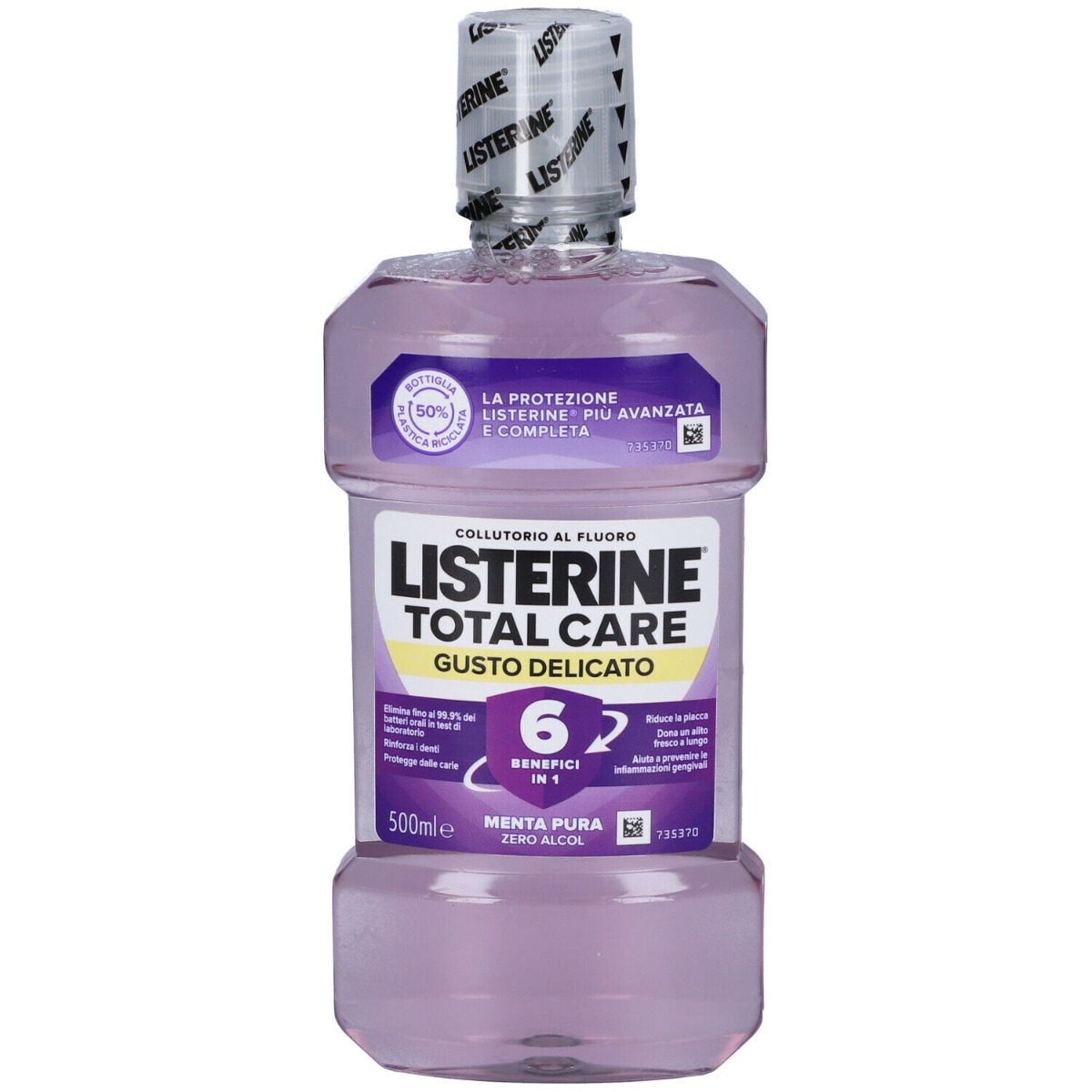 Listerine Coolmint Collutorio Zero Alcol - Antiplacca e alito fresco -  Gusto delicato - 500 ml