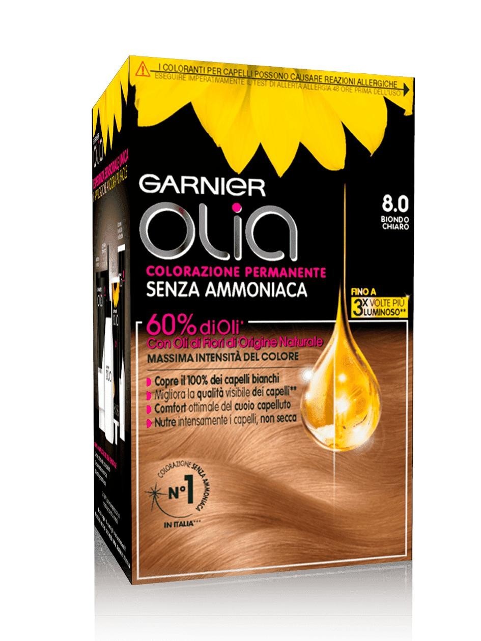 GARNIER - Olia - Colorazione Permanente Senza Ammoniaca N. 8.0 Biondo Chiaro