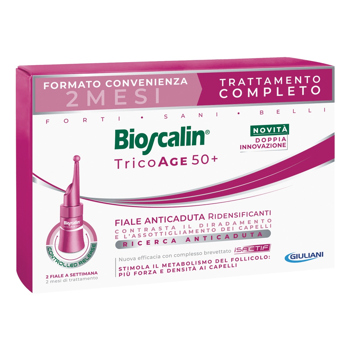 Bioscalin Tricoage 50+ Fiale Anticaduta Donna 2 Mesi di Trattamento 16 Fiale