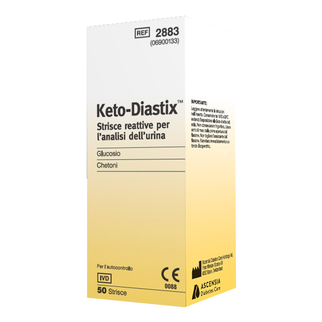 Keto-Diastix Strisce Reattive Test Glucosio e Corpi Chetonici nell'Urina 50 Pezzi