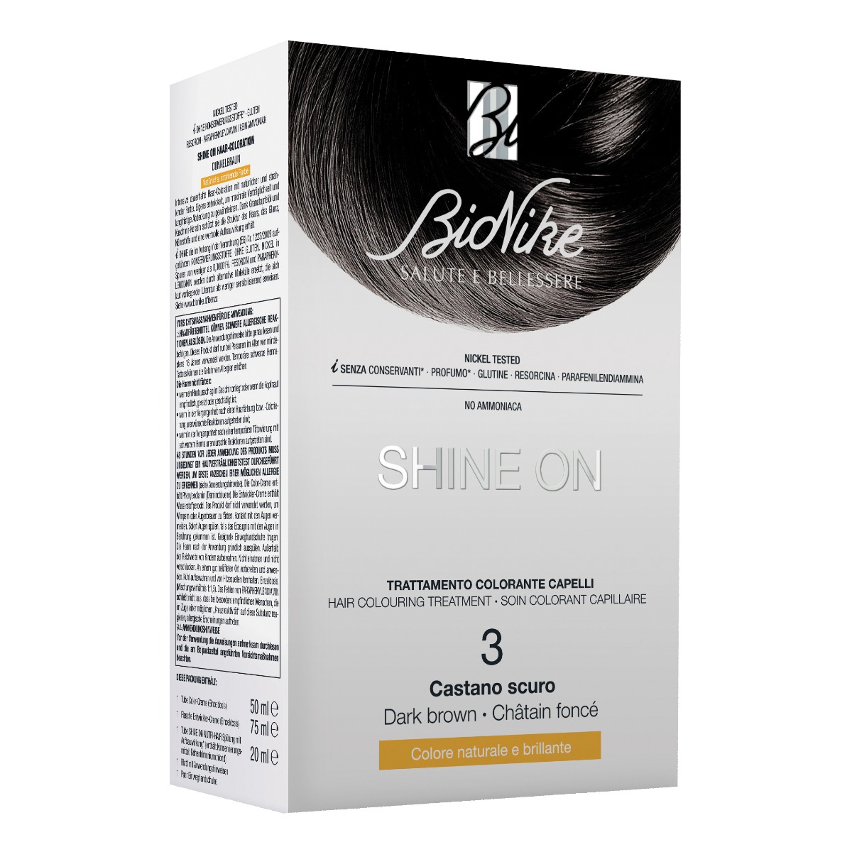 Bionike Shine On Trattamento Colorante Capelli Castano Scuro 3