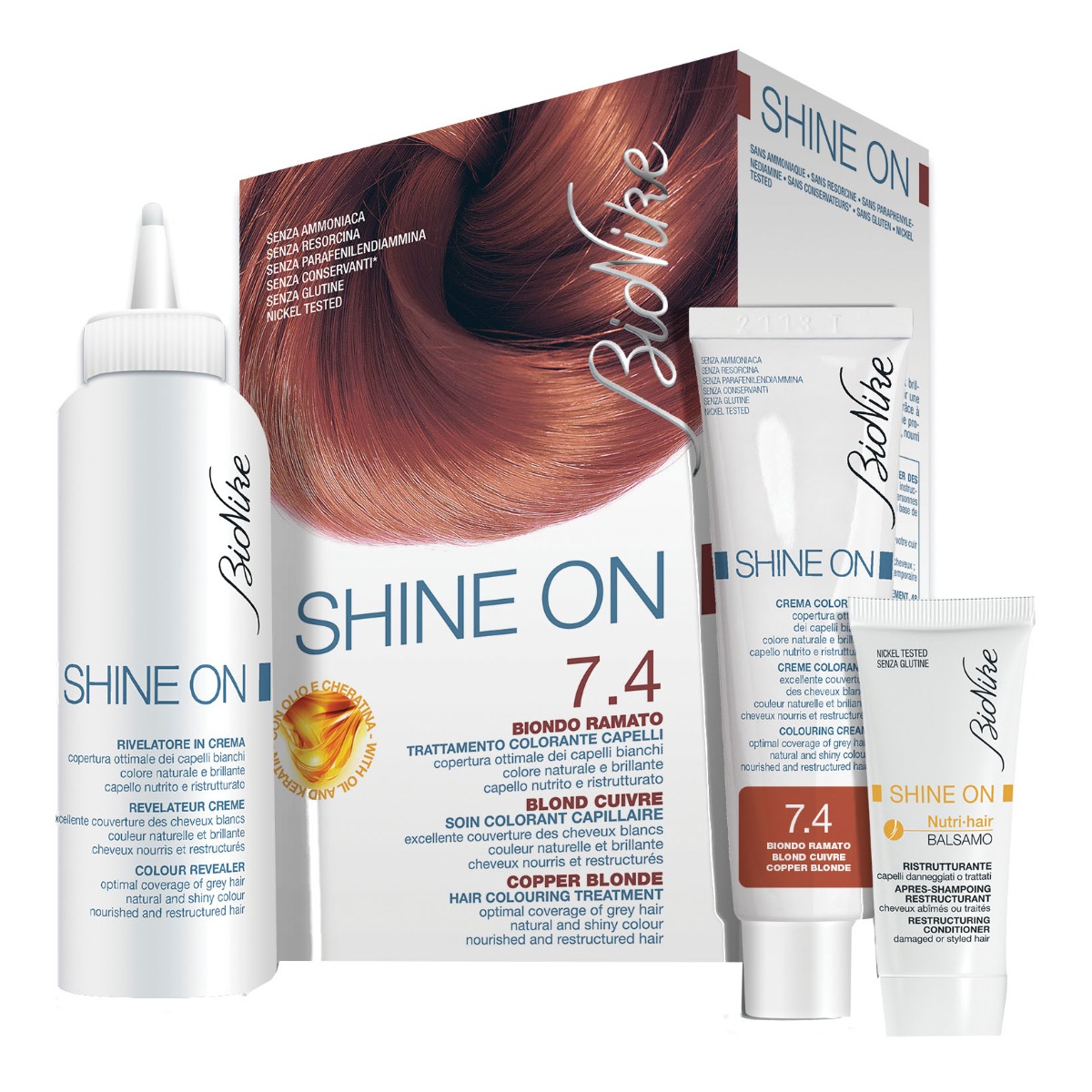 Bionike Shine On 7.4 Biondo Ramato Trattamento Colorante Capelli