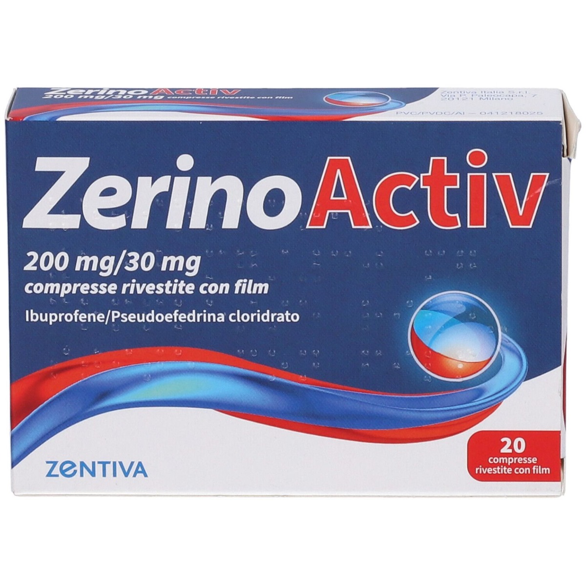 ZerinoActive 200mg + 30mg Contro Sintomi Influenzali 20 Compresse Rivestite