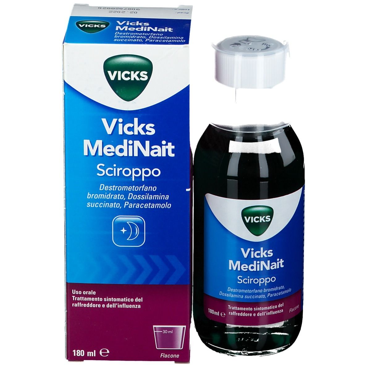 Vicks MediNait Sciroppo Contro I Sintomi Di Influenza Raffreddore F...