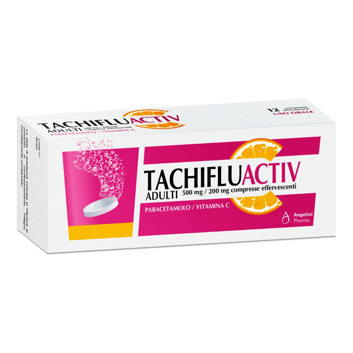 TachifluActiv Influenza e Raffreddore 500mg/60mg Paracetamolo Pseudoefedrina Cloridrato 10 Compresse