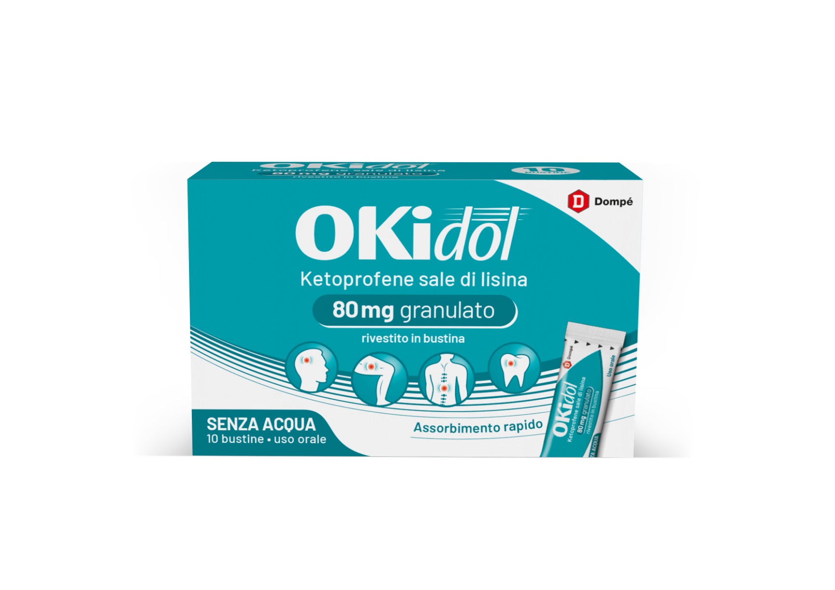 OkiDol 10 Bustine Orosolubili 80 mg Ketoprofene Gusto Lime