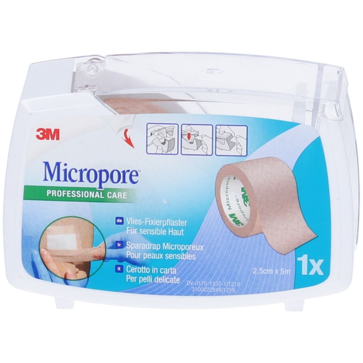 3M micropore Surgical Tape Tan 5 M X 25 Mm Con Dispenser-image