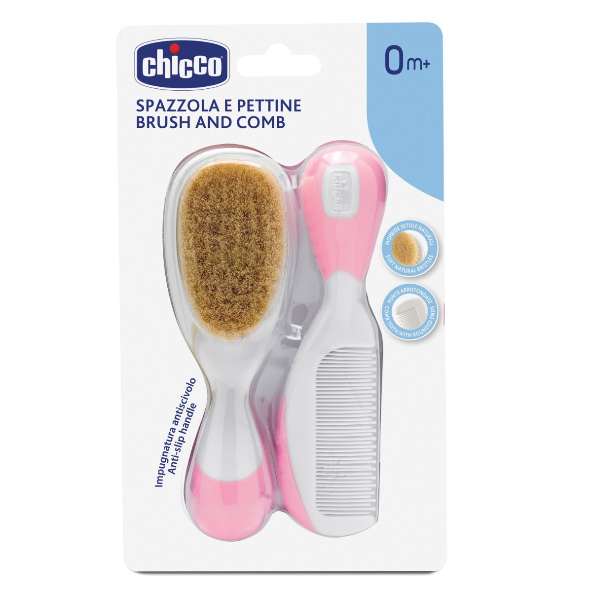 Chicco Spazzolino e Pettine Naturale Rosa