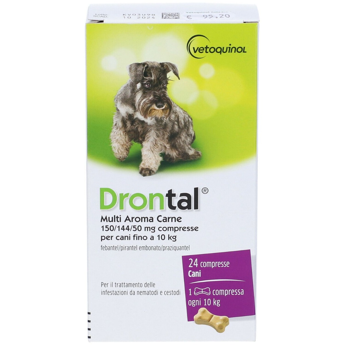 Drontal Multi Aroma Carne Per Cani Fino A 10 Kg 24 Compresse