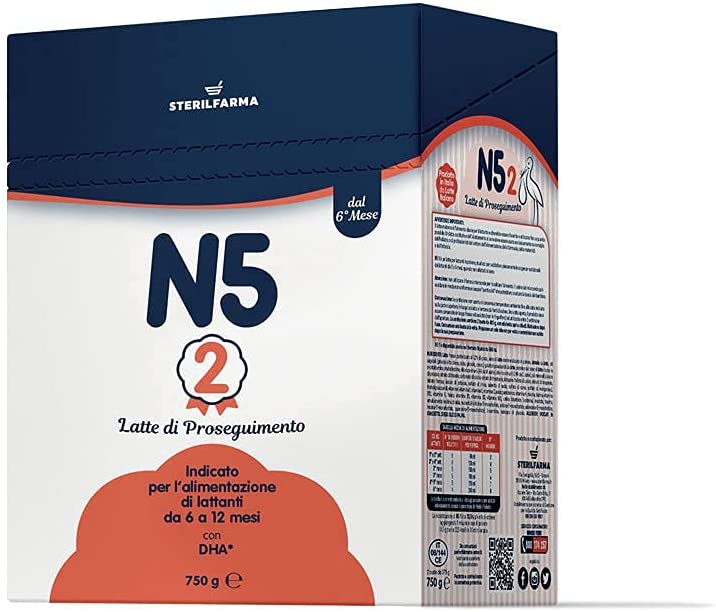 N5 2 latte di proseguimento in polvere 6/12 mesi 750 g