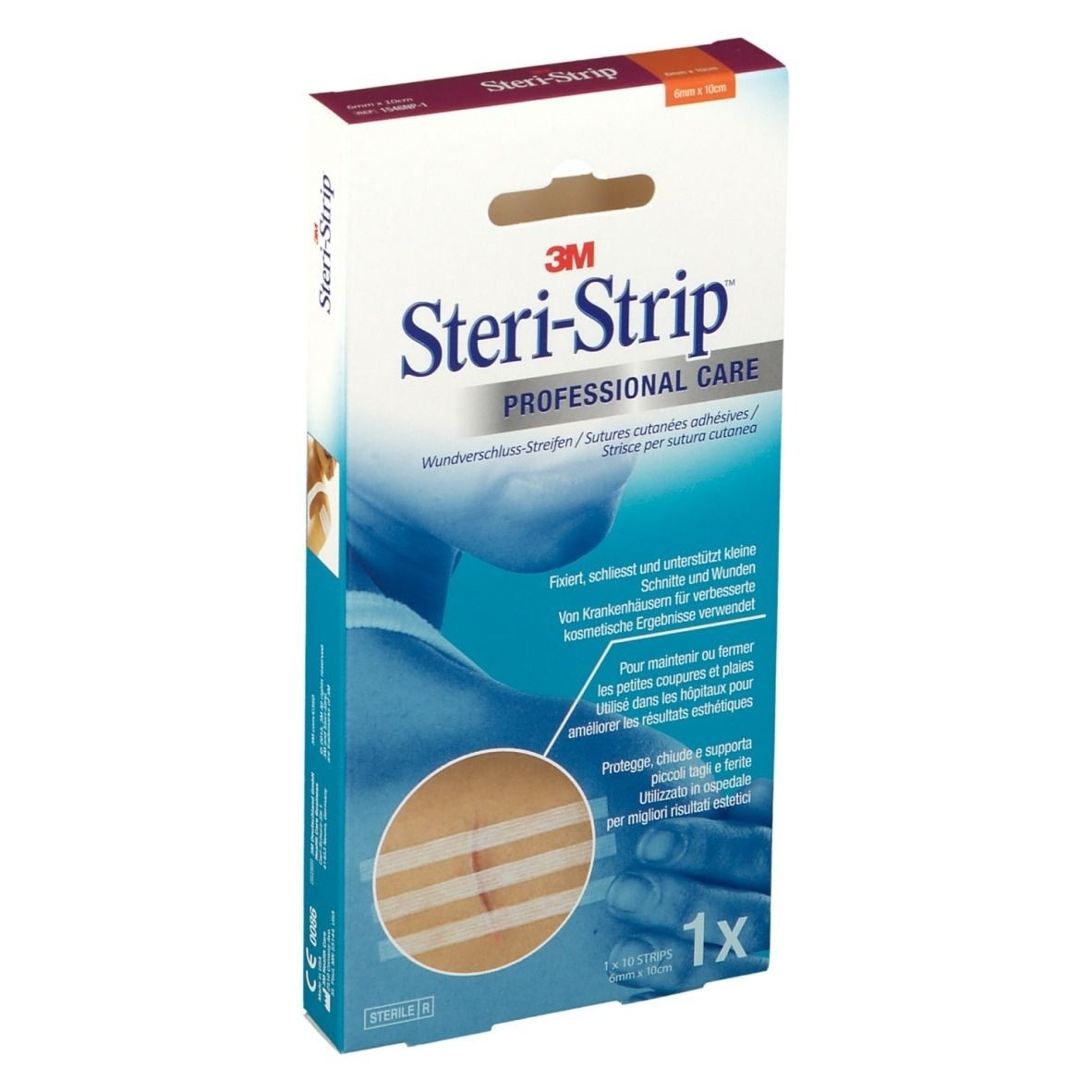 3M Bianco Steri-Strip Strisce Adesive Per Sutura 6X100mm 10 Pezzi - Immagine 9