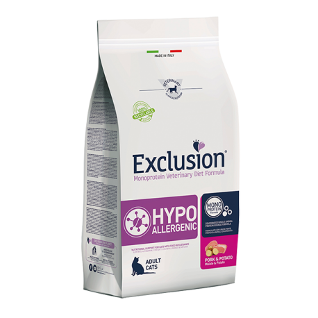 Exclusion Gatto Diet Hypoallergenic Adulto Maiale &amp; Patate 300 Gr