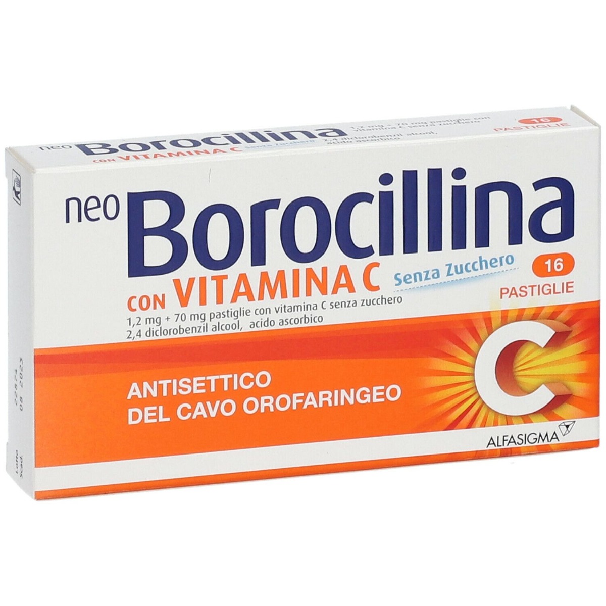 Neoborocillina C Antisettico Orale 16 Pastiglie Senza Zucchero