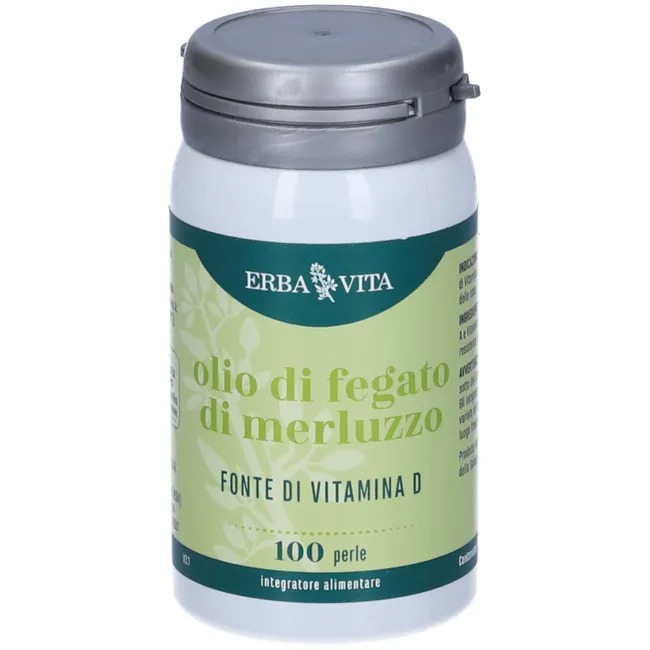 Erba Vita Olio Di Fegato Di Merluzzo Integratore 100 Perle