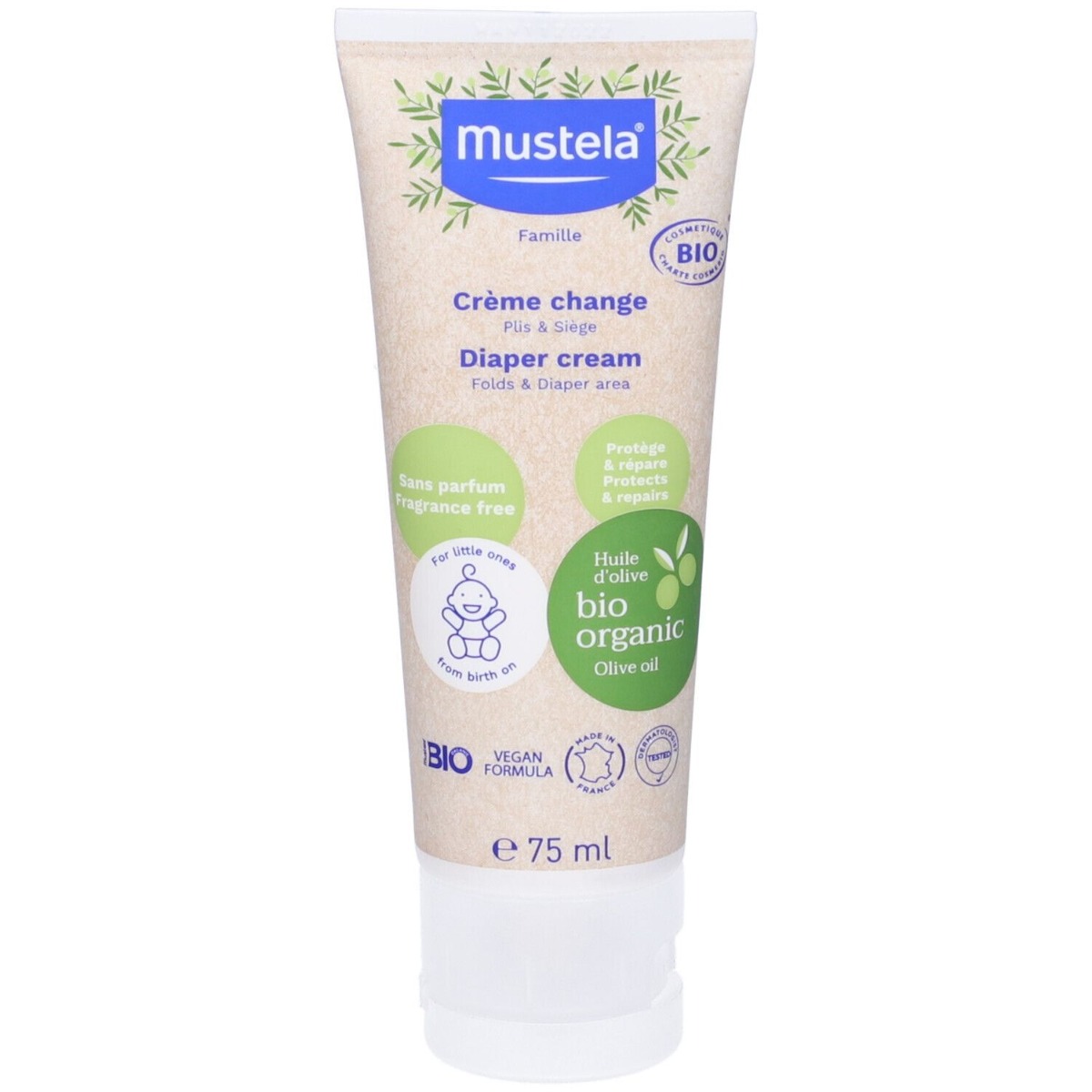 Mustela Pasta Protettiva Lenitiva Bio Senza Profumo 75 ml
