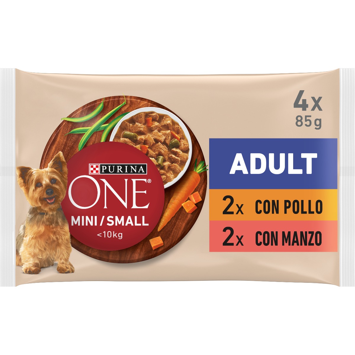 One mini mpk 2 pollo 85 g + 2 manzo 85 g 4 pezzi